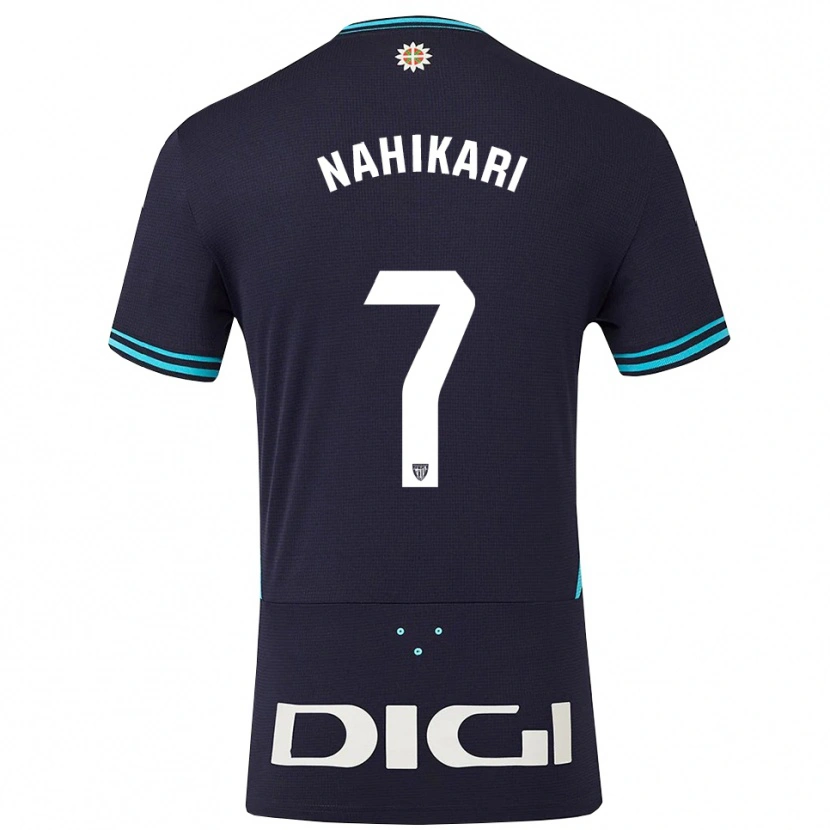 Danxen Hombre Camiseta Nahikari Garcia Perez #7 Azul Marino Celeste 2ª Equipación 2025/26 La Camisa México