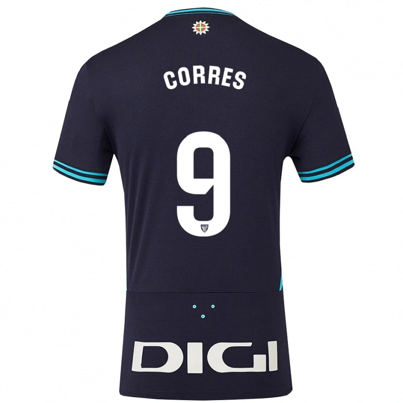 Danxen Hombre Camiseta Yulema Corres #9 Azul Marino Celeste 2ª Equipación 2025/26 La Camisa México