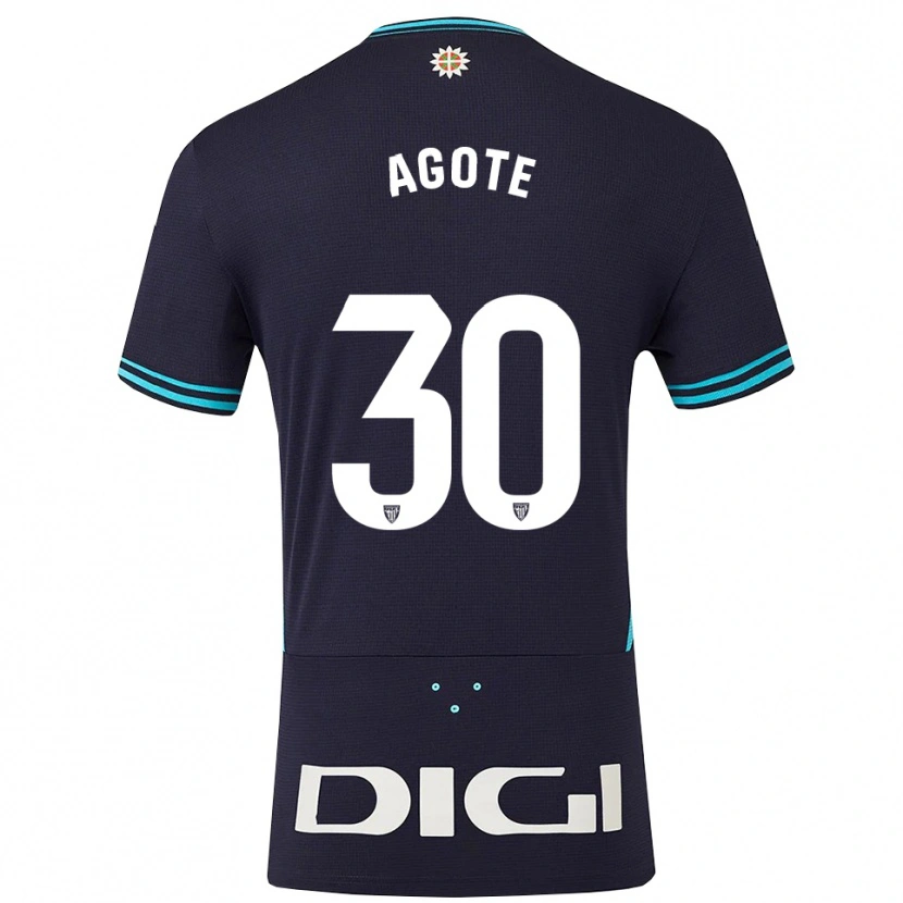 Danxen Hombre Camiseta Daniela Agote Aguirre #30 Azul Marino Celeste 2ª Equipación 2025/26 La Camisa México