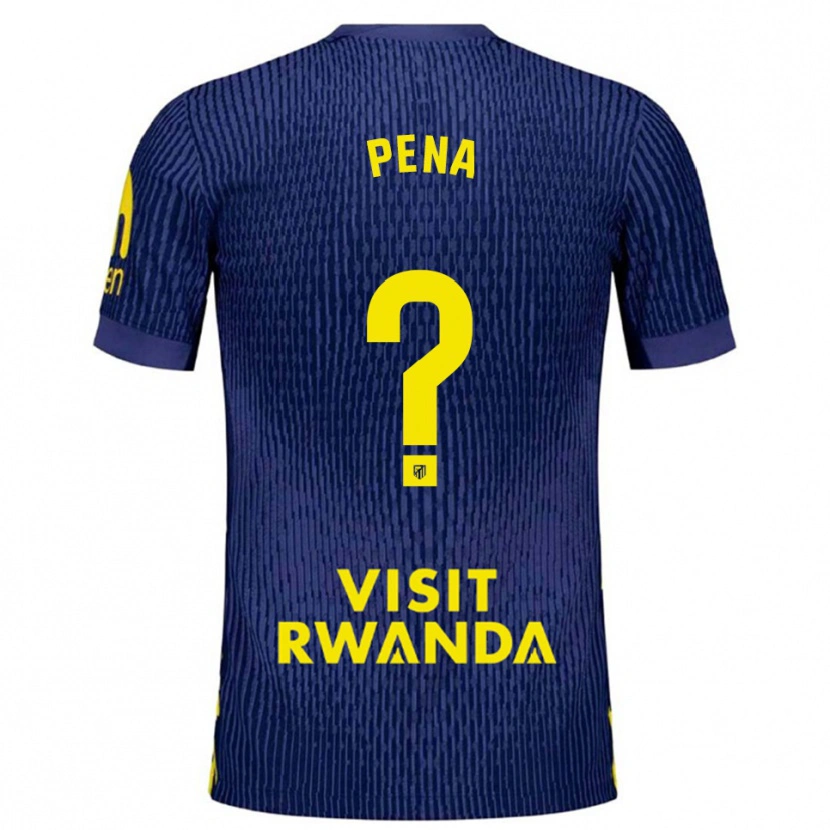 Danxen Hombre Camiseta Hector Pena #0 Azul Marino Amarillo 2ª Equipación 2025/26 La Camisa México