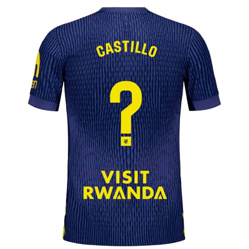 Danxen Hombre Camiseta Jorge Castillo #0 Azul Marino Amarillo 2ª Equipación 2025/26 La Camisa México