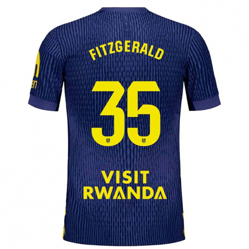 Danxen Hombre Camiseta Daniel Fitzgerald #35 Azul Marino Amarillo 2ª Equipación 2025/26 La Camisa México