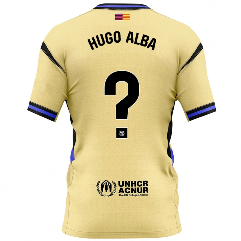 Danxen Hombre Camiseta Hugo Alba #0 Amarillo Negro 2ª Equipación 2025/26 La Camisa México