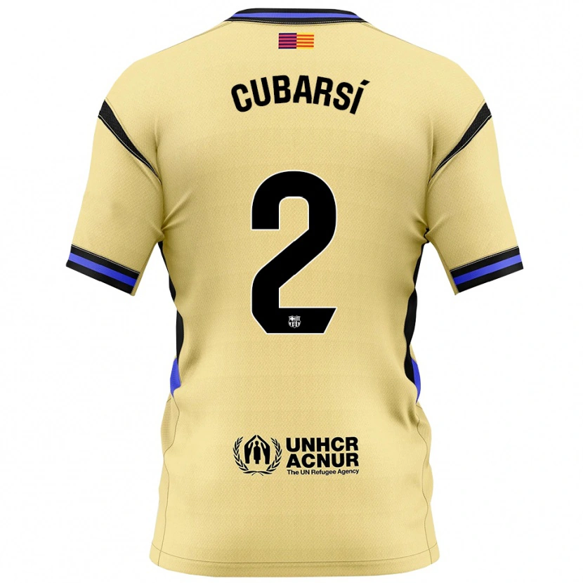 Danxen Hombre Camiseta Pau Cubarsí #2 Amarillo Negro 2ª Equipación 2025/26 La Camisa México