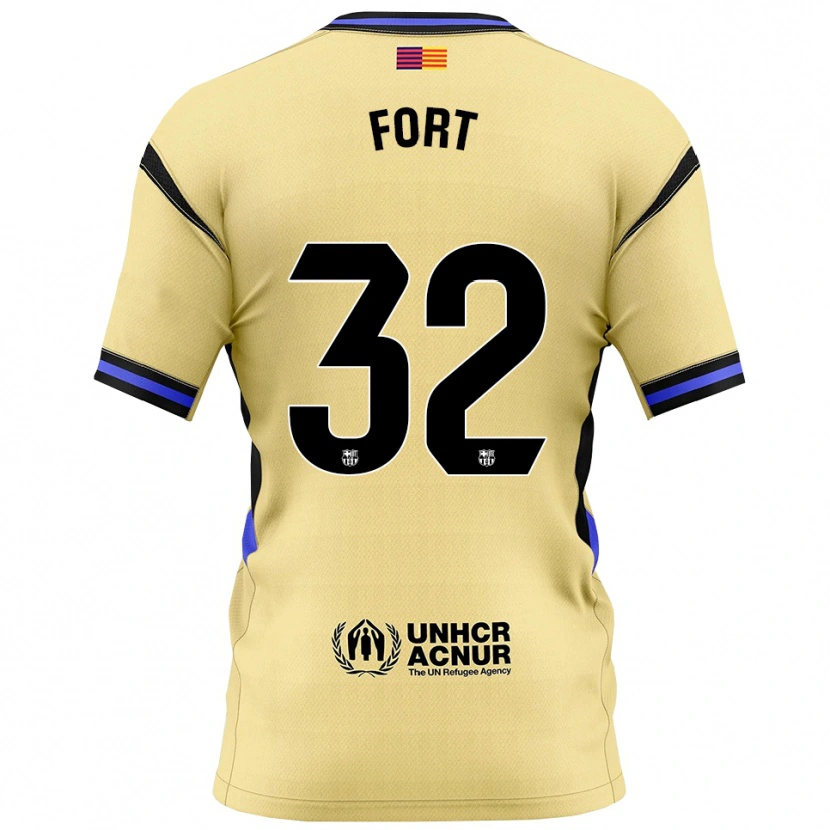 Danxen Hombre Camiseta Héctor Fort #32 Amarillo Negro 2ª Equipación 2025/26 La Camisa México