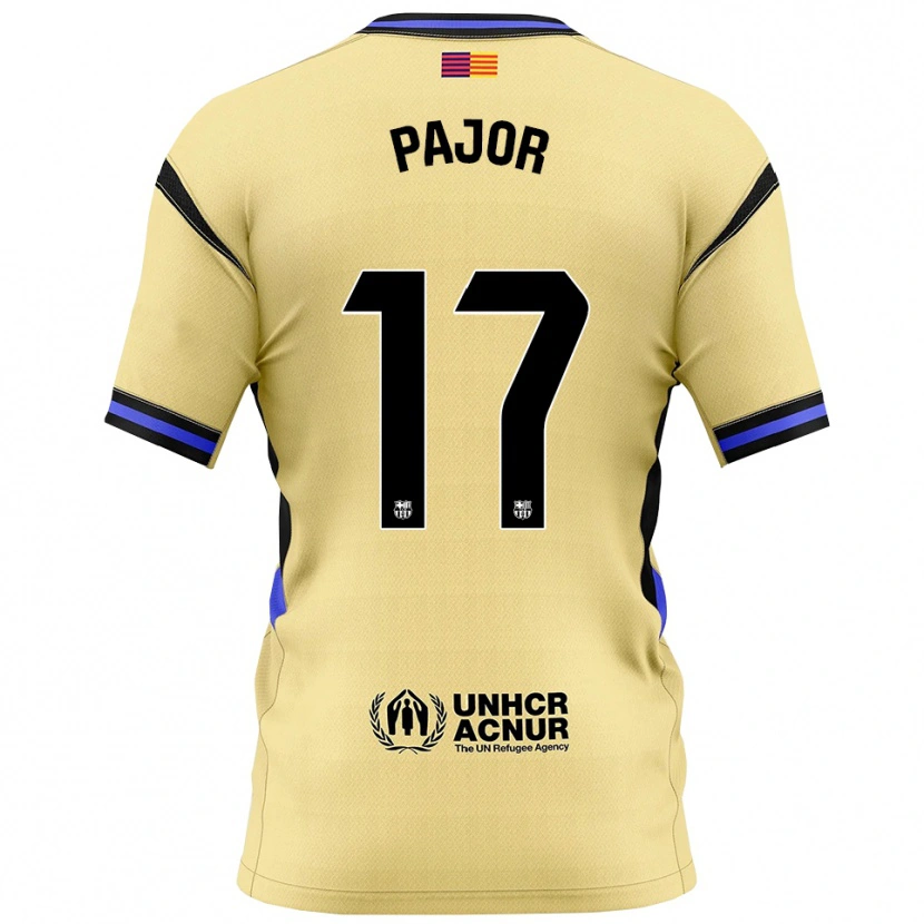 Danxen Hombre Camiseta Ewa Pajor #17 Amarillo Negro 2ª Equipación 2025/26 La Camisa México