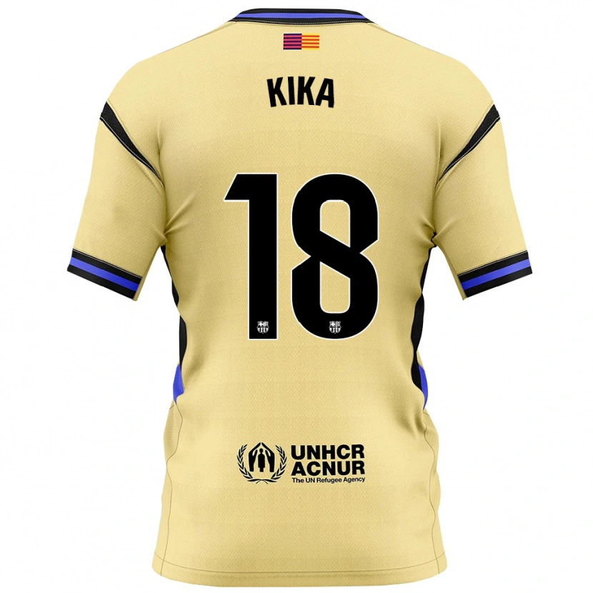 Danxen Hombre Camiseta Kika Nazareth #18 Amarillo Negro 2ª Equipación 2025/26 La Camisa México