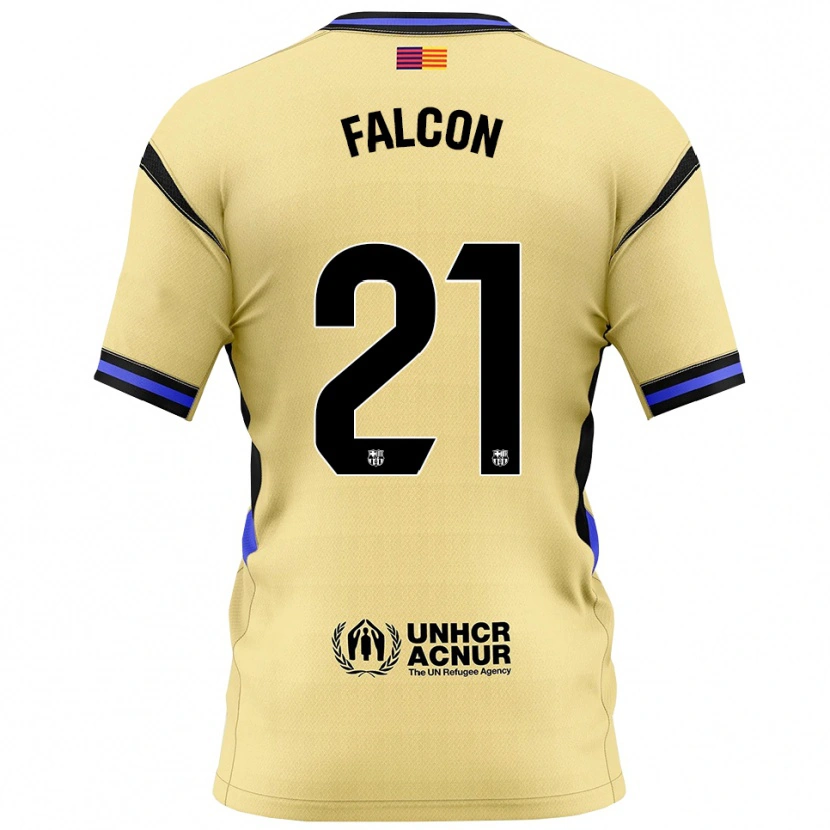 Danxen Hombre Camiseta Andrea Falcon #21 Amarillo Negro 2ª Equipación 2025/26 La Camisa México