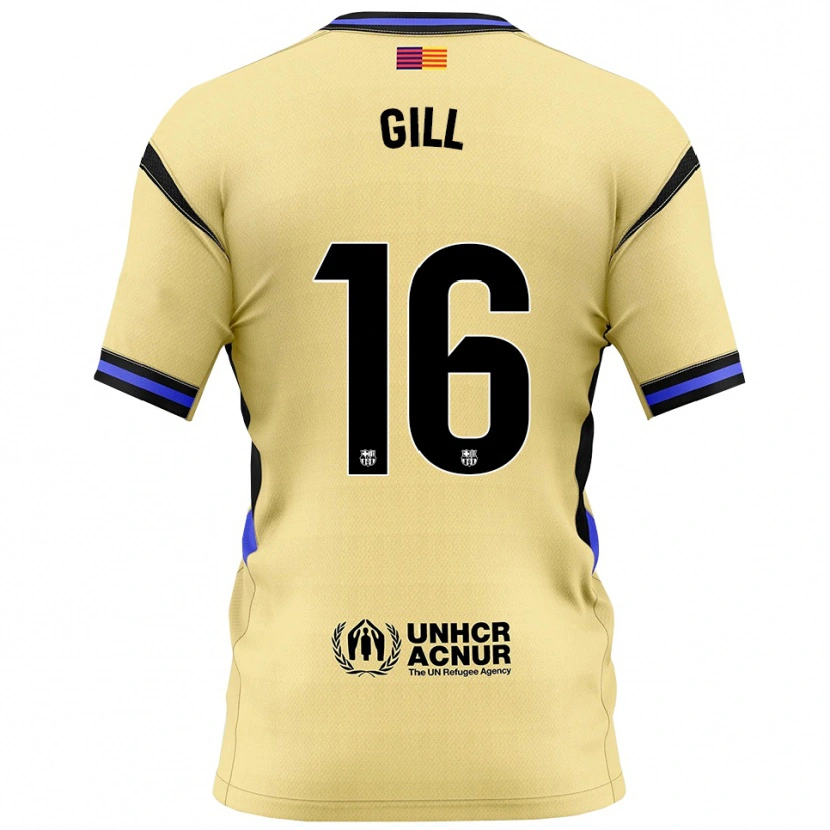 Danxen Hombre Camiseta Adrian Gill #16 Amarillo Negro 2ª Equipación 2025/26 La Camisa México
