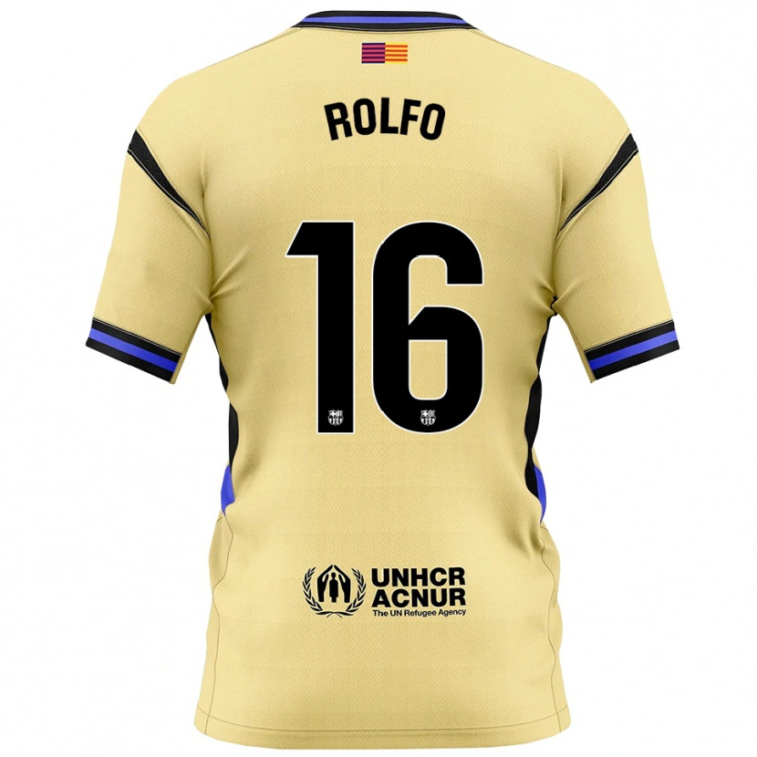 Danxen Hombre Camiseta Fridolina Rolfö #16 Amarillo Negro 2ª Equipación 2025/26 La Camisa México