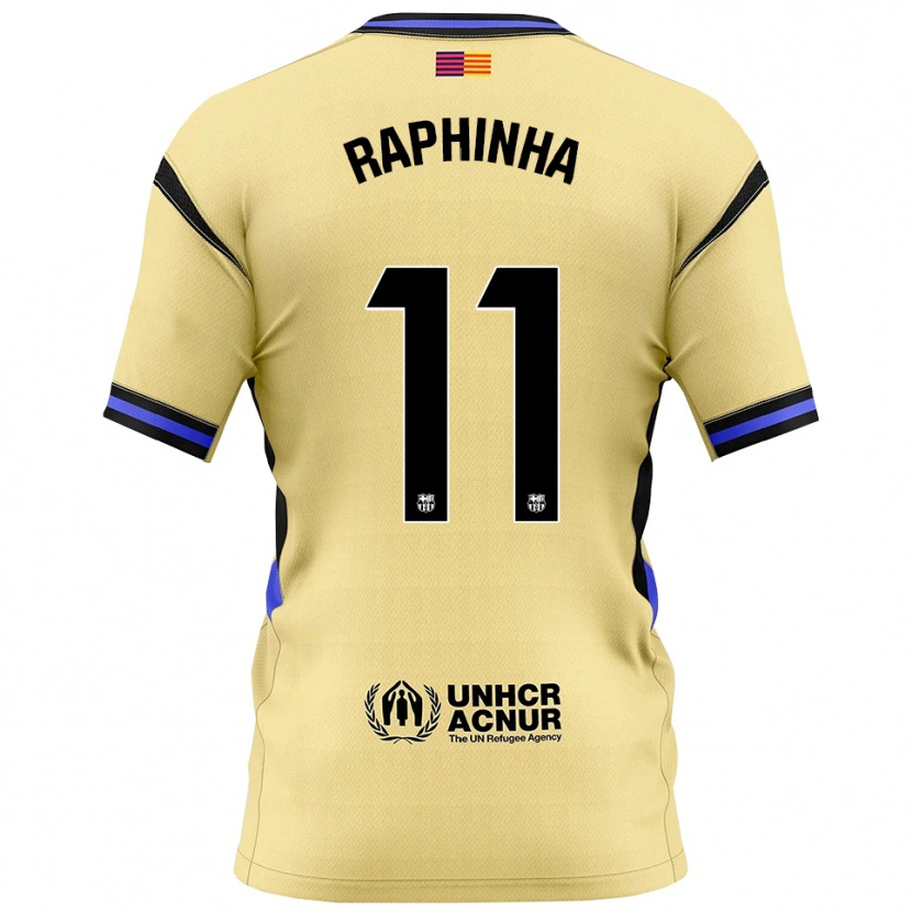 Danxen Hombre Camiseta Raphinha #11 Amarillo Negro 2ª Equipación 2025/26 La Camisa México