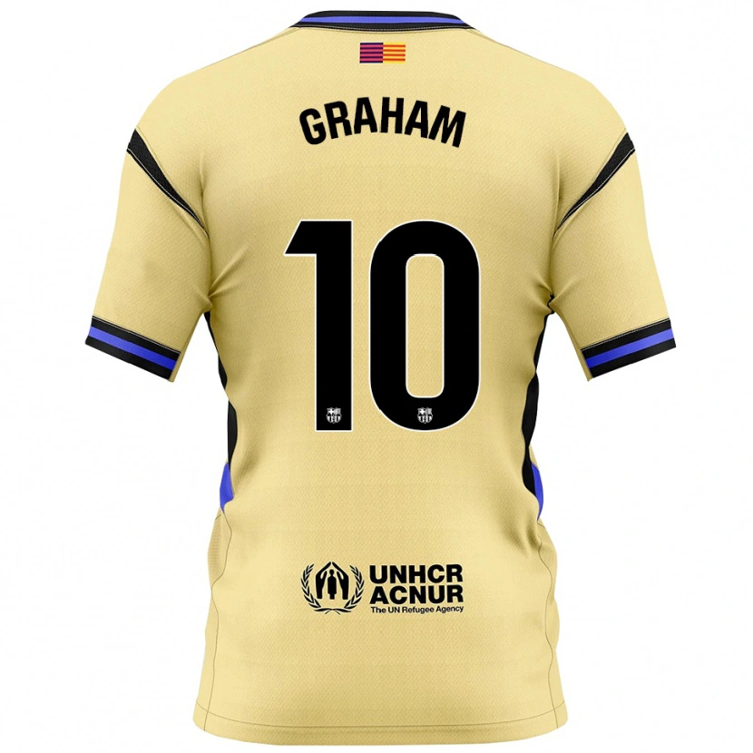 Danxen Hombre Camiseta Caroline Graham Hansen #10 Amarillo Negro 2ª Equipación 2025/26 La Camisa México