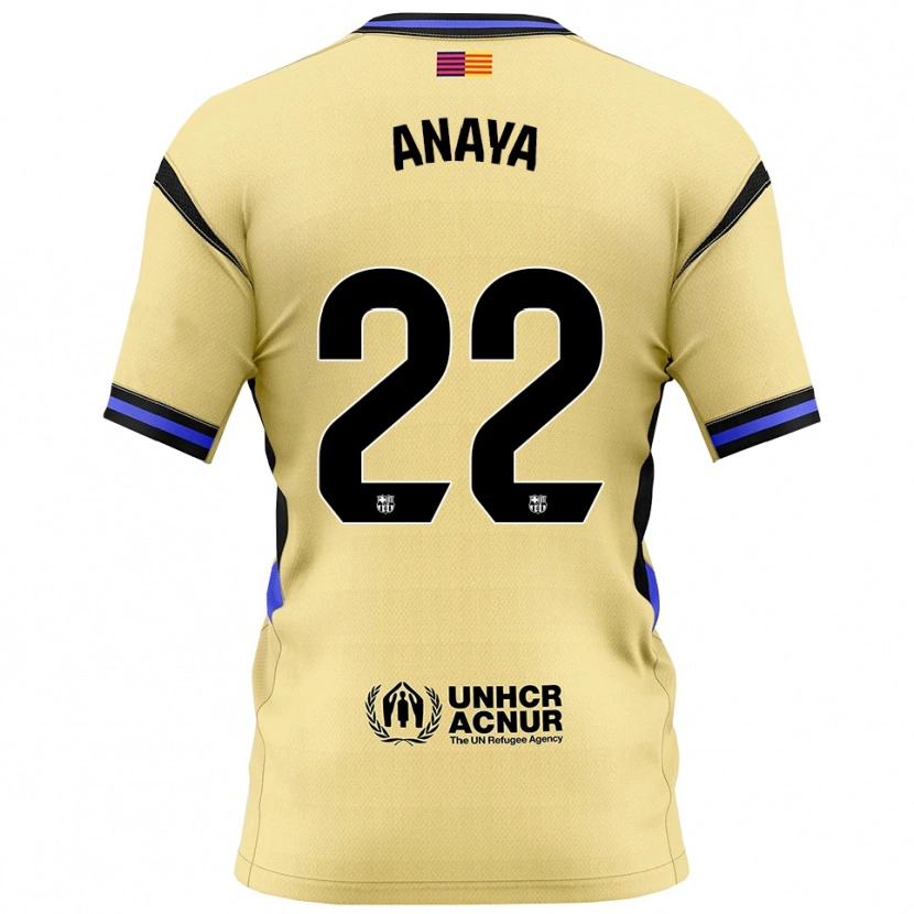 Danxen Hombre Camiseta Joan Anaya #22 Amarillo Negro 2ª Equipación 2025/26 La Camisa México