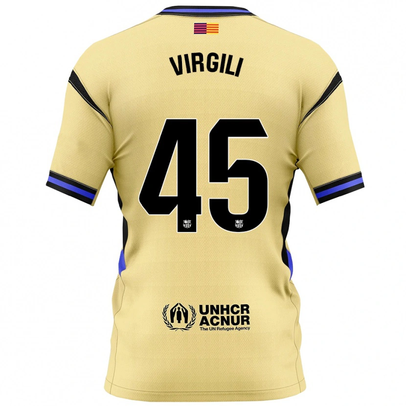 Danxen Hombre Camiseta Jan Virgili #45 Amarillo Negro 2ª Equipación 2025/26 La Camisa México