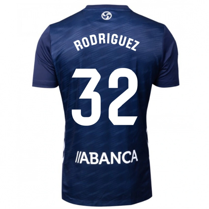 Danxen Hombre Camiseta Javi Rodríguez #32 Azul Marino Blanco 2ª Equipación 2025/26 La Camisa México