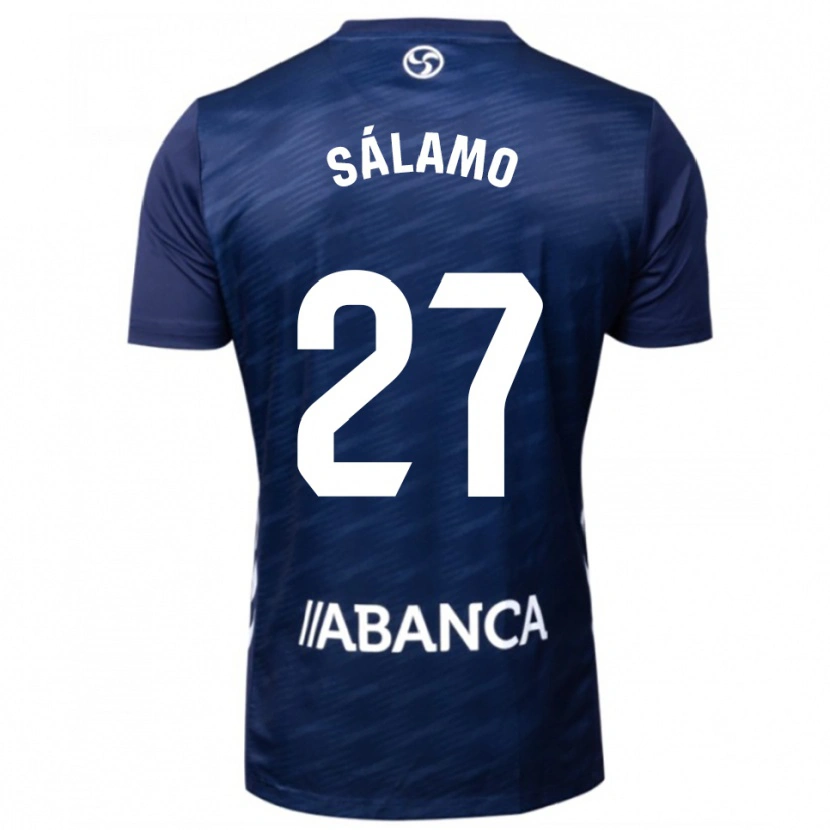 Danxen Hombre Camiseta Jorge Sálamo #27 Azul Marino Blanco 2ª Equipación 2025/26 La Camisa México