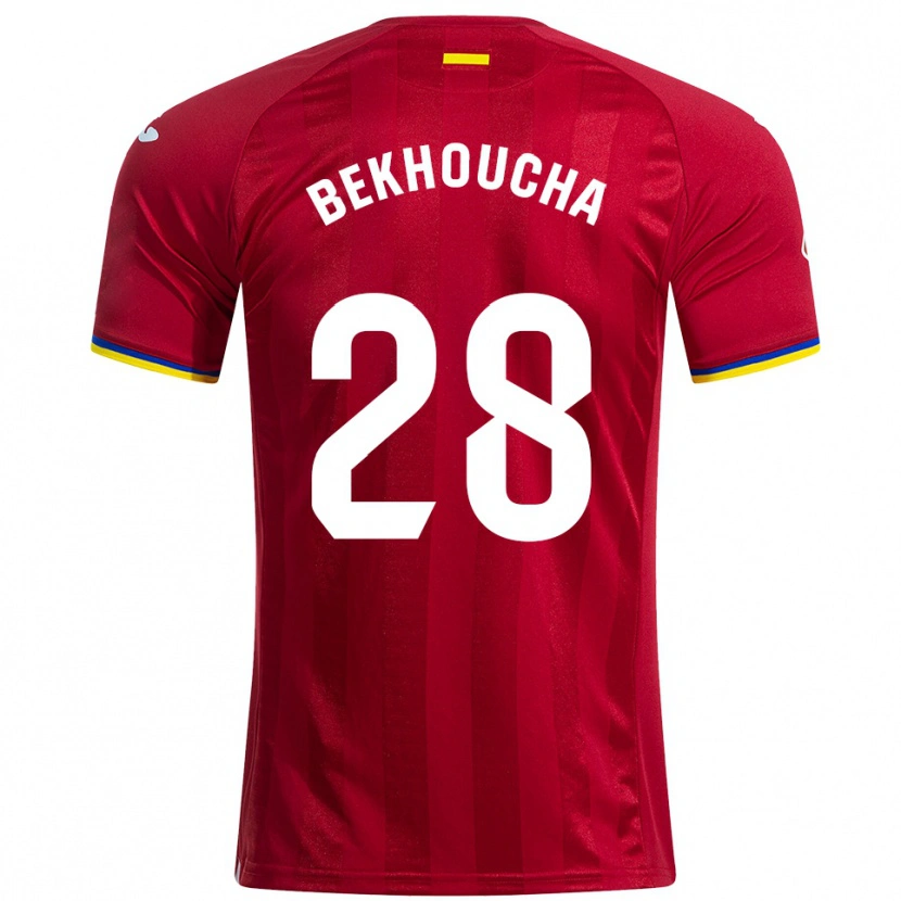 Danxen Hombre Camiseta Ismael Bekhoucha #28 Rojo Amarillo Azul 2ª Equipación 2025/26 La Camisa México