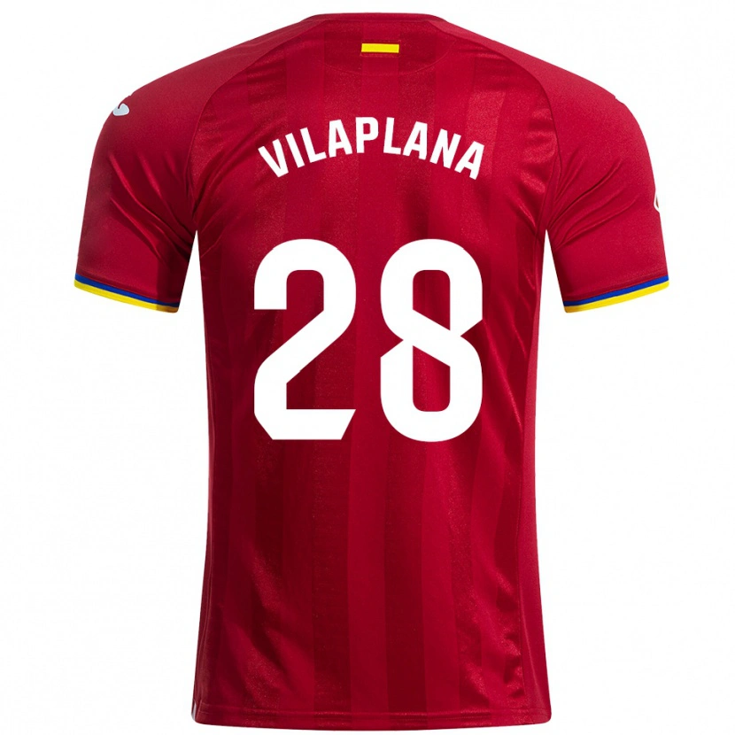 Danxen Hombre Camiseta Marc Vilaplana #28 Rojo Amarillo Azul 2ª Equipación 2025/26 La Camisa México