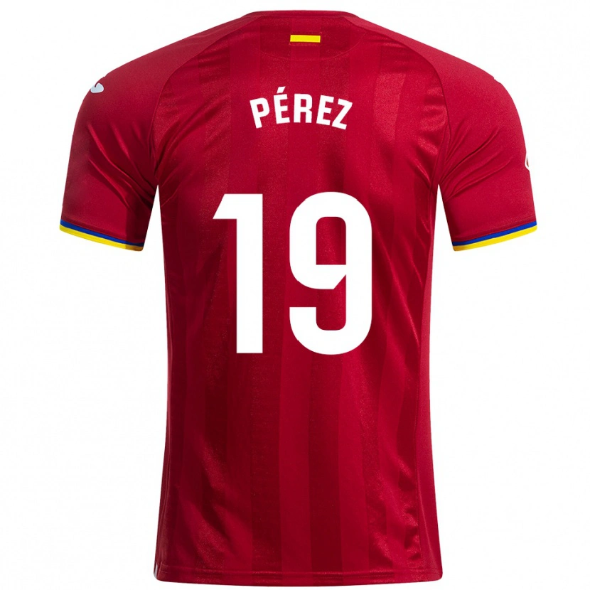 Danxen Hombre Camiseta Joselu Pérez #19 Rojo Amarillo Azul 2ª Equipación 2025/26 La Camisa México