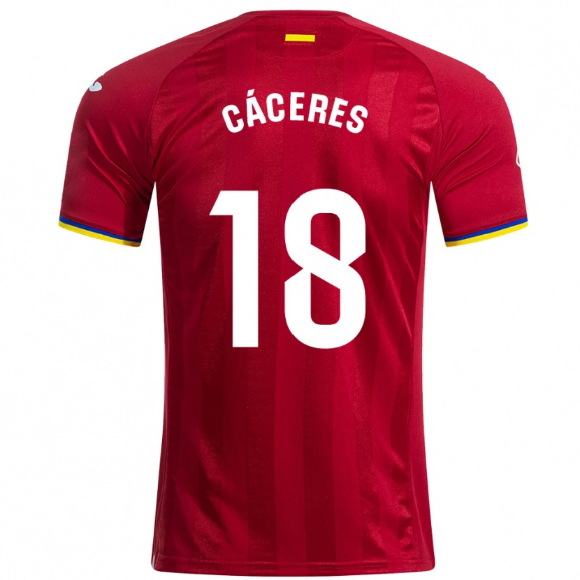 Danxen Hombre Camiseta Damián Cáceres #18 Rojo Amarillo Azul 2ª Equipación 2025/26 La Camisa México