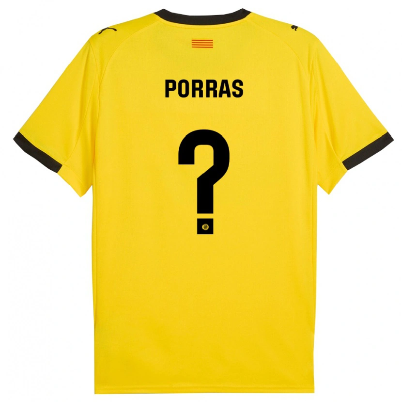 Danxen Hombre Camiseta Hugo Porras #0 Amarillo Negro 2ª Equipación 2025/26 La Camisa México