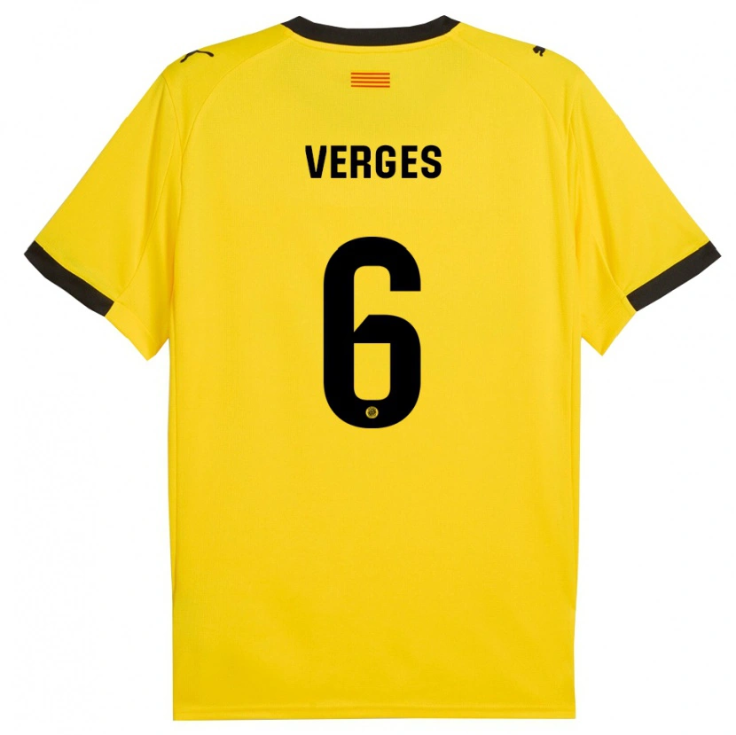 Danxen Hombre Camiseta Mar Vergés #6 Amarillo Negro 2ª Equipación 2025/26 La Camisa México