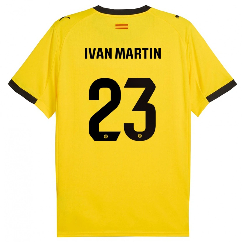 Danxen Hombre Camiseta Iván Martín #23 Amarillo Negro 2ª Equipación 2025/26 La Camisa México