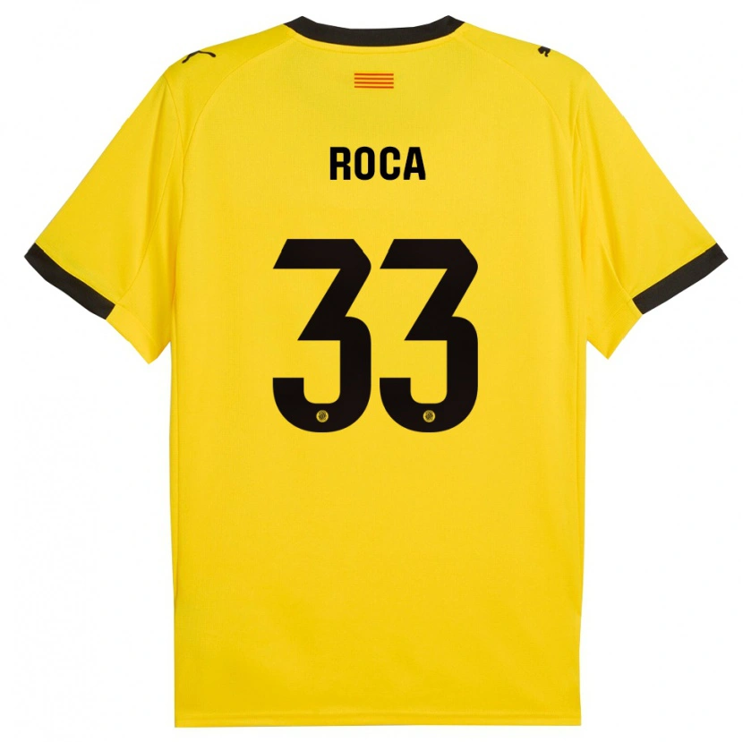 Danxen Hombre Camiseta Joel Roca #33 Amarillo Negro 2ª Equipación 2025/26 La Camisa México