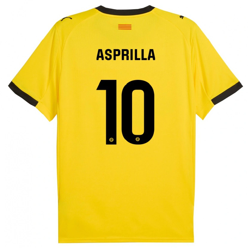 Danxen Hombre Camiseta Yáser Asprilla #10 Amarillo Negro 2ª Equipación 2025/26 La Camisa México