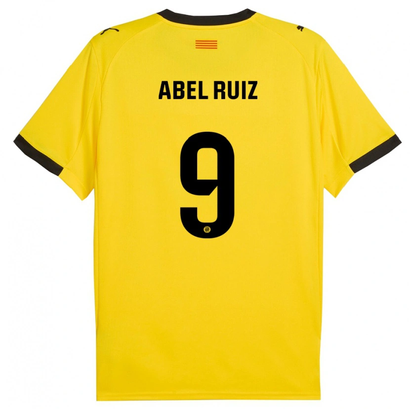Danxen Hombre Camiseta Abel Ruiz #9 Amarillo Negro 2ª Equipación 2025/26 La Camisa México