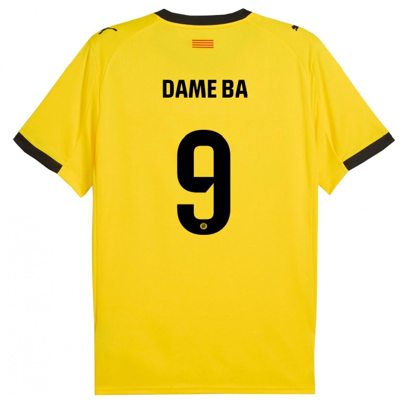 Danxen Hombre Camiseta Papa Dame Ba #9 Amarillo Negro 2ª Equipación 2025/26 La Camisa México