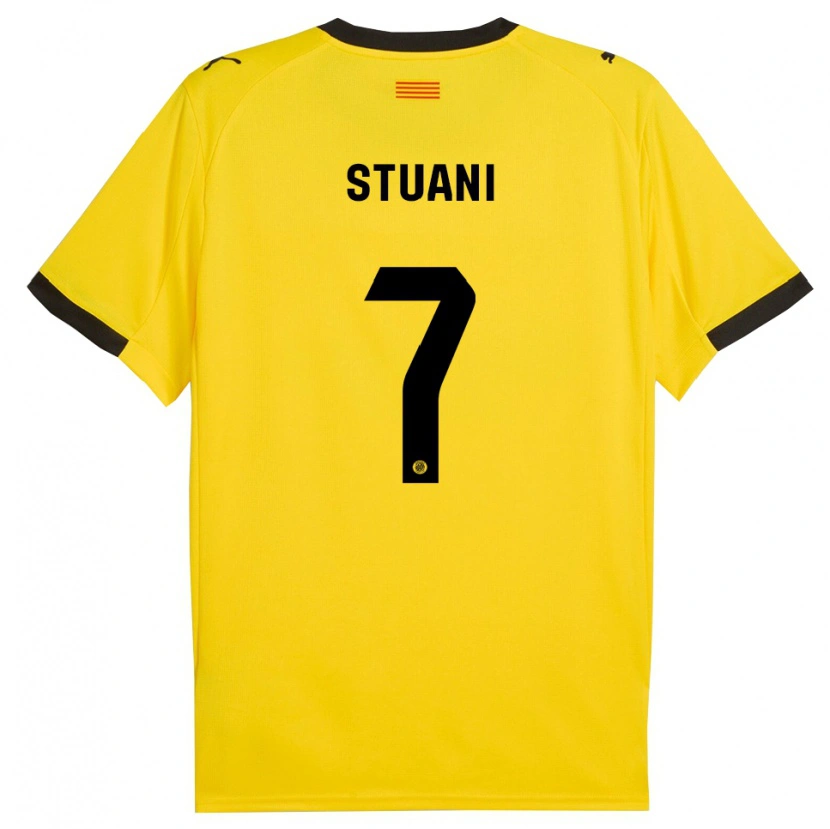 Danxen Hombre Camiseta Cristhian Stuani #7 Amarillo Negro 2ª Equipación 2025/26 La Camisa México