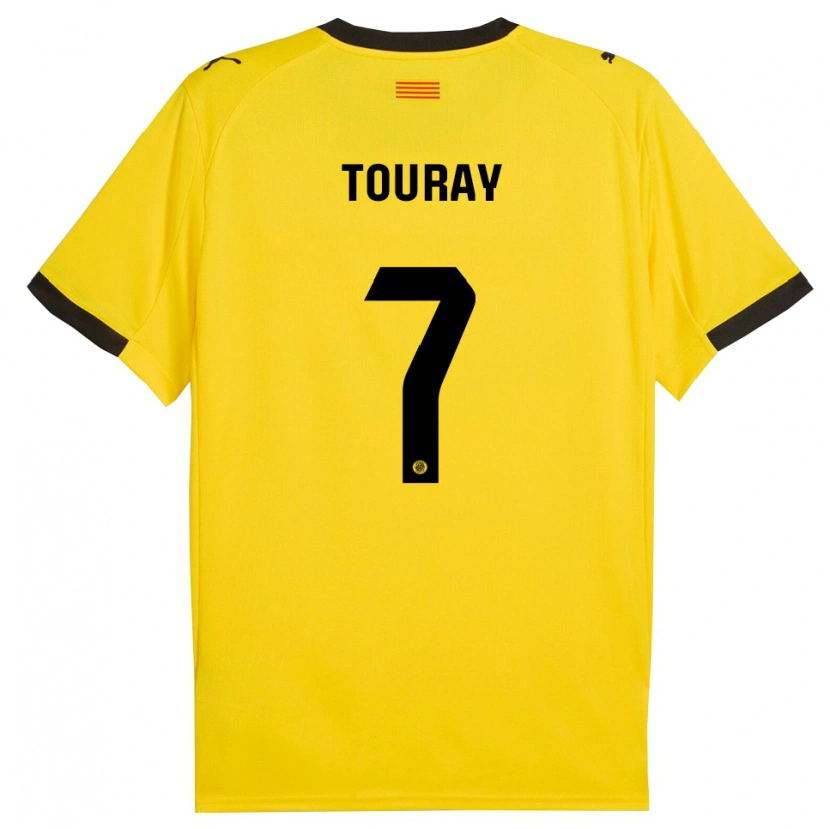 Danxen Hombre Camiseta Muhammed Touray #7 Amarillo Negro 2ª Equipación 2025/26 La Camisa México