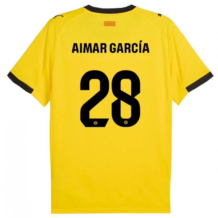 Danxen Hombre Camiseta Aimar García #28 Amarillo Negro 2ª Equipación 2025/26 La Camisa México
