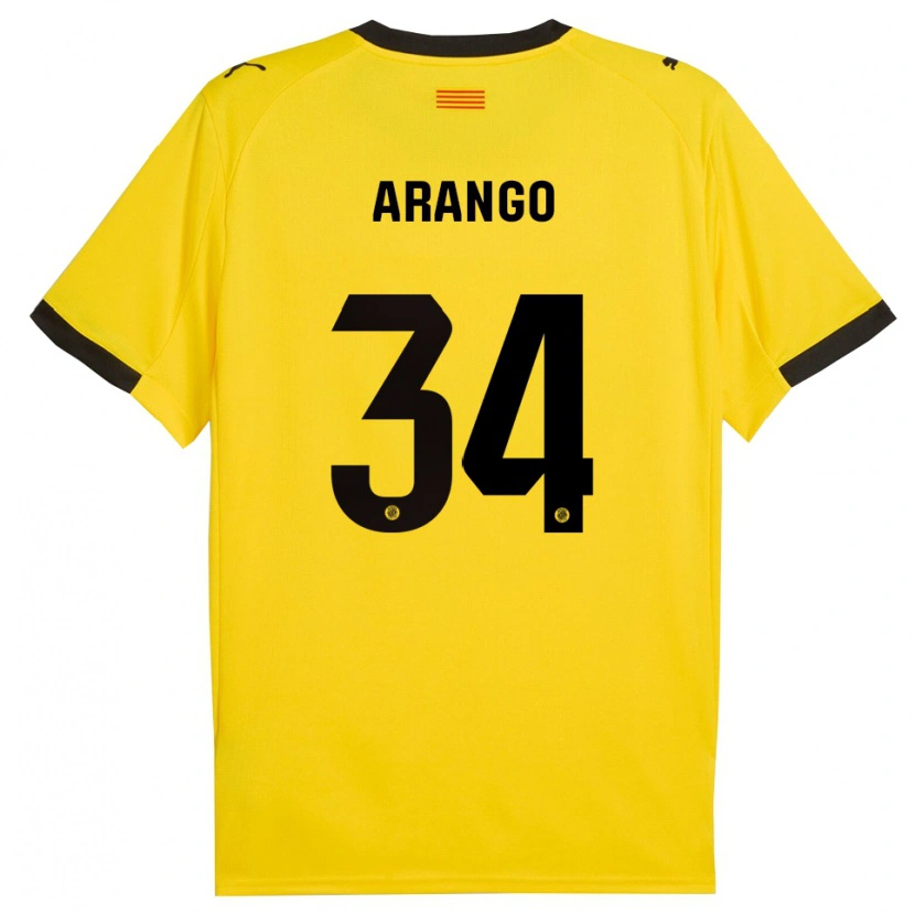 Danxen Hombre Camiseta Juan Arango #34 Amarillo Negro 2ª Equipación 2025/26 La Camisa México