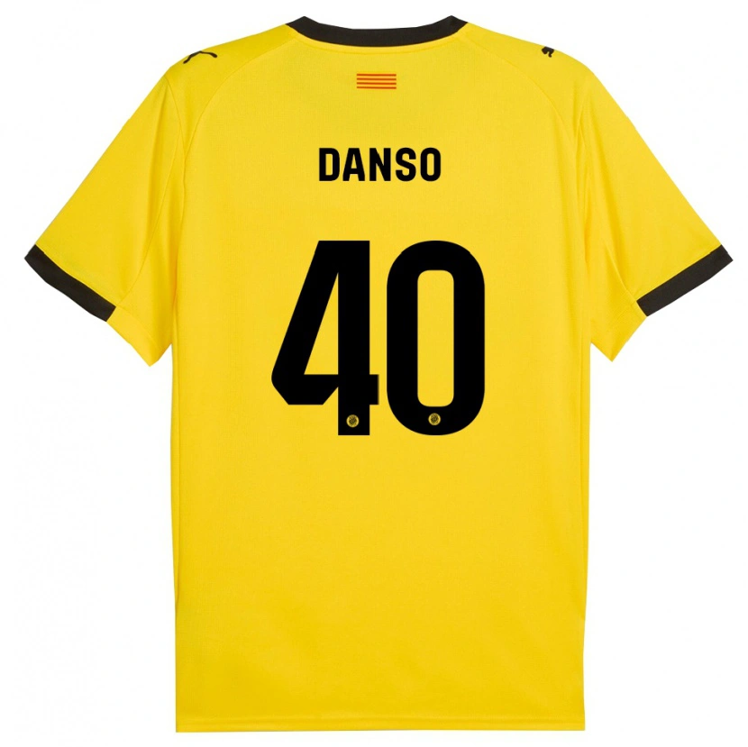 Danxen Hombre Camiseta Jordi Danso #40 Amarillo Negro 2ª Equipación 2025/26 La Camisa México