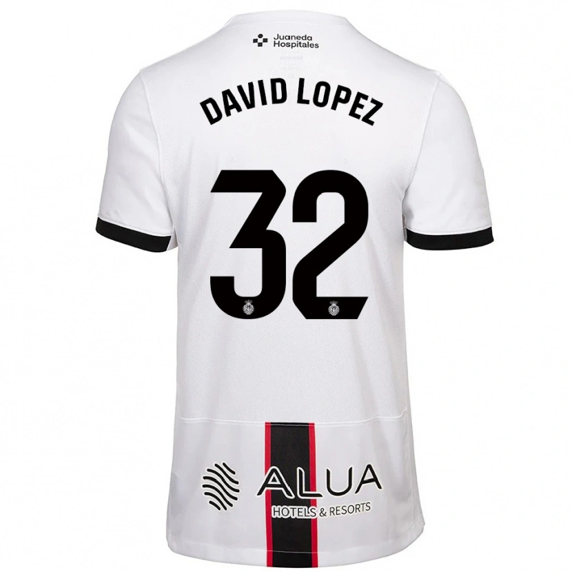 Danxen Hombre Camiseta David López #32 Blanco Negro 2ª Equipación 2025/26 La Camisa México