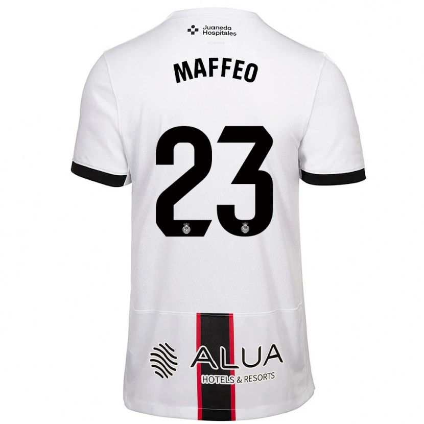 Danxen Hombre Camiseta Pablo Maffeo #23 Blanco Negro 2ª Equipación 2025/26 La Camisa México