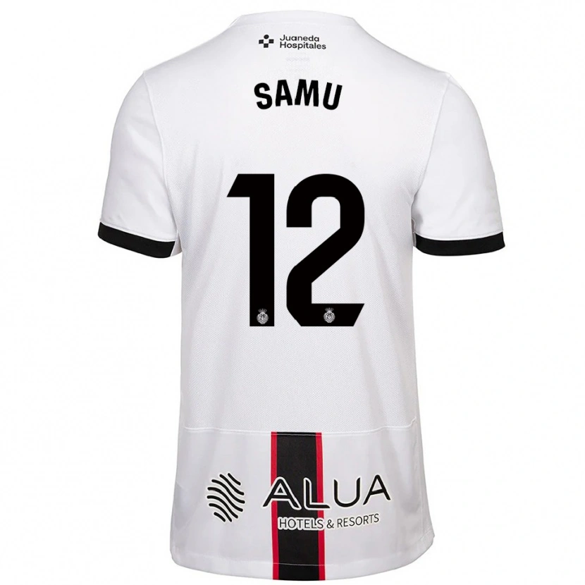 Danxen Hombre Camiseta Samú Costa #12 Blanco Negro 2ª Equipación 2025/26 La Camisa México