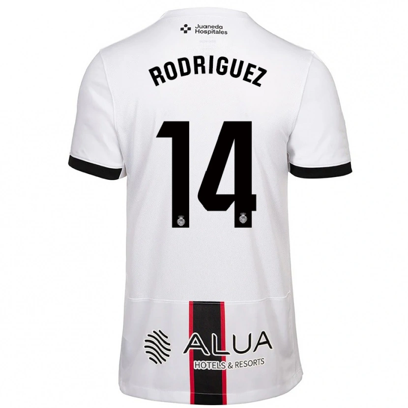 Danxen Hombre Camiseta Diego Rodríguez #14 Blanco Negro 2ª Equipación 2025/26 La Camisa México
