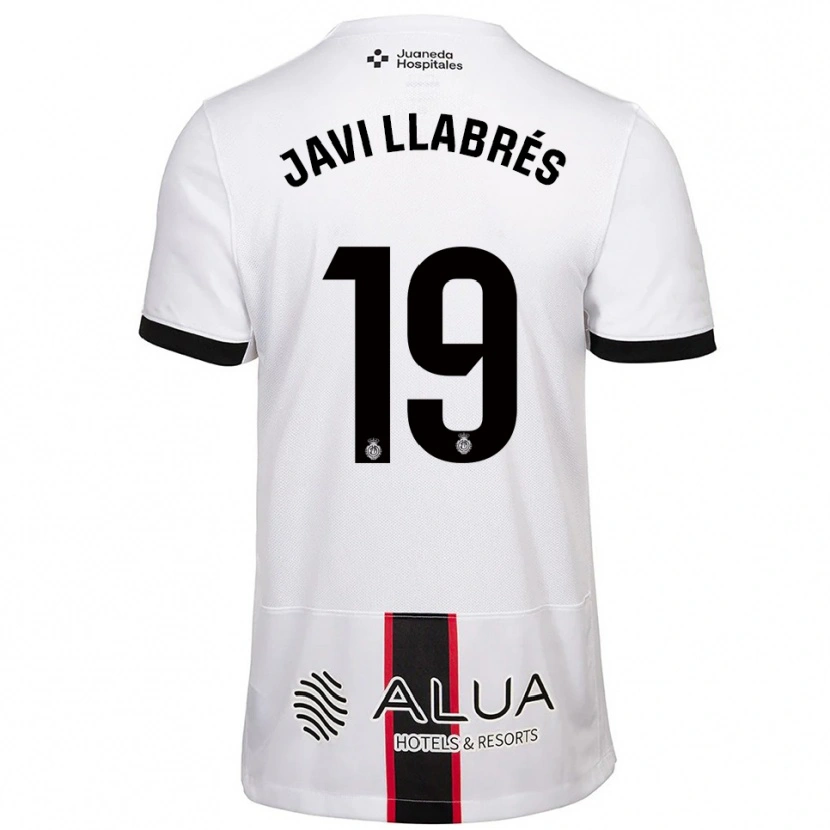 Danxen Hombre Camiseta Javi Llabrés #19 Blanco Negro 2ª Equipación 2025/26 La Camisa México