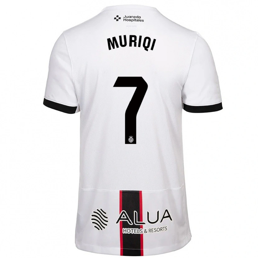 Danxen Hombre Camiseta Vedat Muriqi #7 Blanco Negro 2ª Equipación 2025/26 La Camisa México