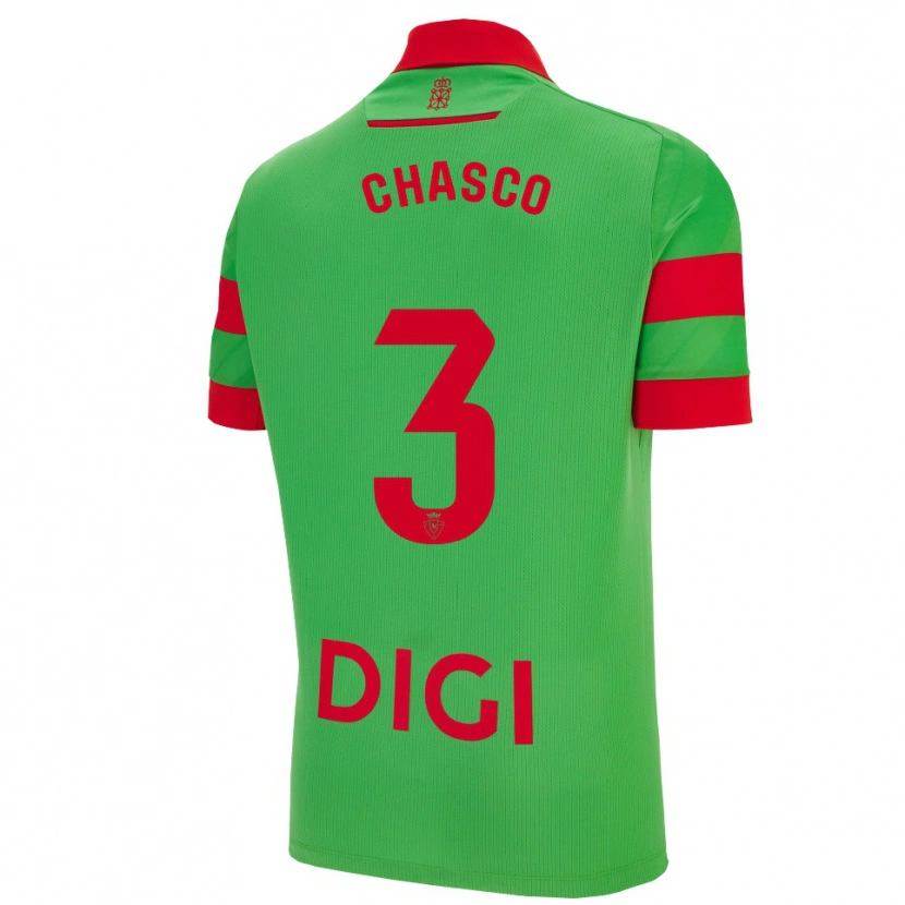 Danxen Hombre Camiseta Raúl Chasco #3 Verde Rojo 2ª Equipación 2025/26 La Camisa México