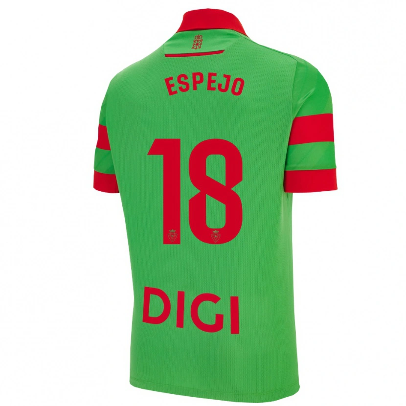 Danxen Hombre Camiseta Diego Espejo #18 Verde Rojo 2ª Equipación 2025/26 La Camisa México