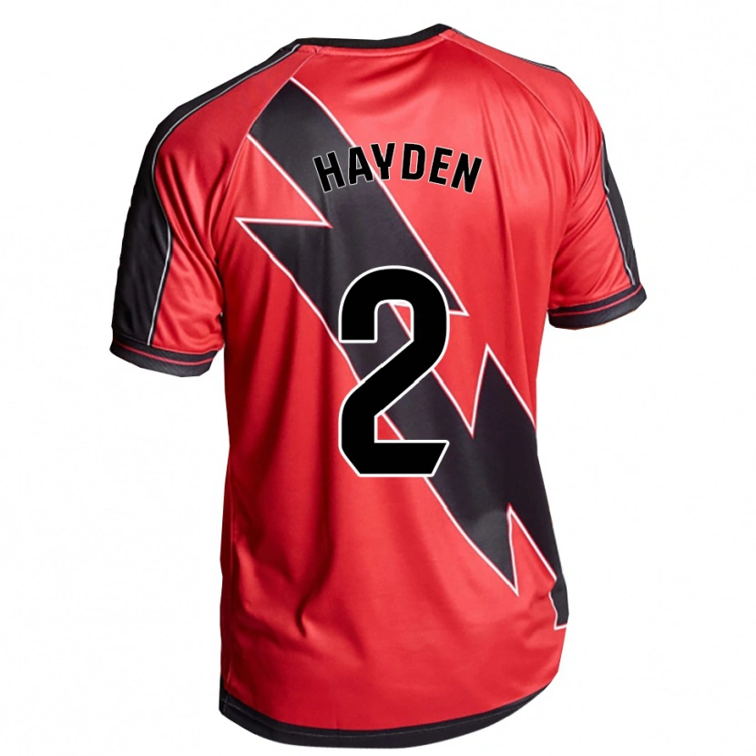 Danxen Hombre Camiseta Danielle Hayden #2 Rojo Negro 2ª Equipación 2025/26 La Camisa México