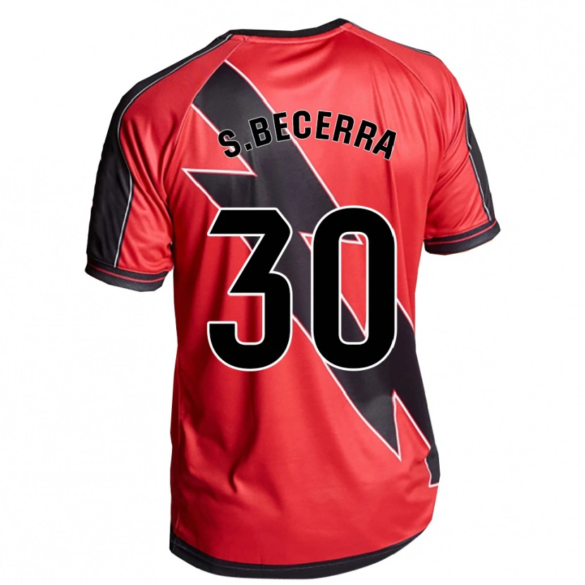 Danxen Hombre Camiseta Samuel Becerra #30 Rojo Negro 2ª Equipación 2025/26 La Camisa México