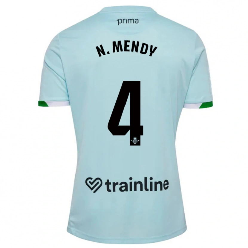 Danxen Hombre Camiseta Nobel Mendy #4 Celeste Verde 2ª Equipación 2025/26 La Camisa México