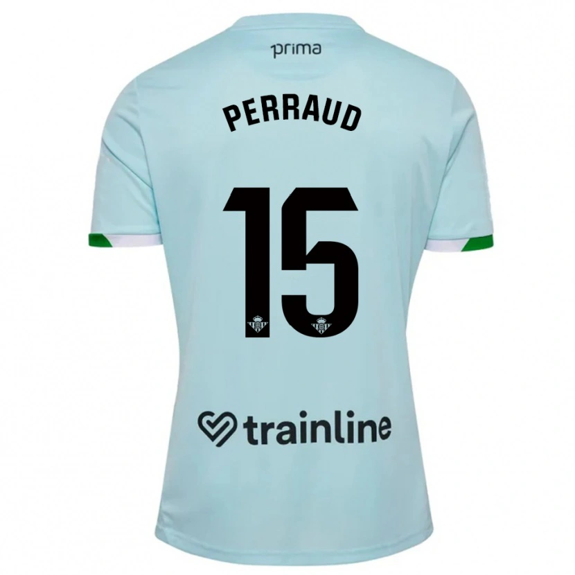 Danxen Hombre Camiseta Romain Perraud #15 Celeste Verde 2ª Equipación 2025/26 La Camisa México