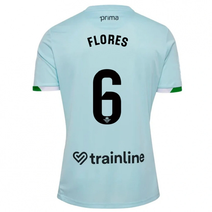 Danxen Hombre Camiseta Mateo Flores #6 Celeste Verde 2ª Equipación 2025/26 La Camisa México
