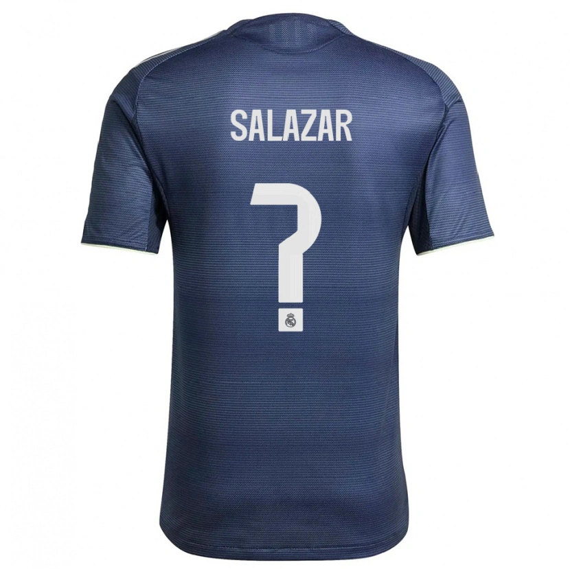 Danxen Hombre Camiseta Isra Salazar #0 Azul Marino Plata 2ª Equipación 2025/26 La Camisa México